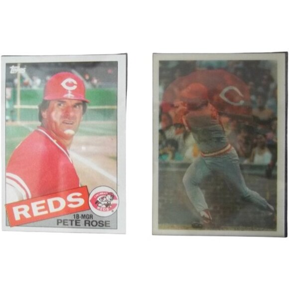Pete Rose Baseball Card Plaque Fleer 1980's Topps Lot of 9 Sealed Plastic T7 - Picture 4 of 12
